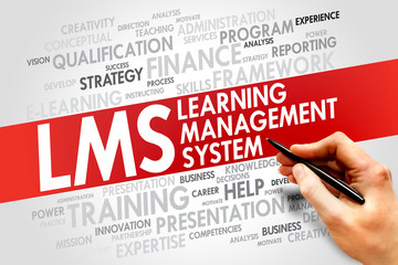 Learning Management System (LMS) word cloud business concept