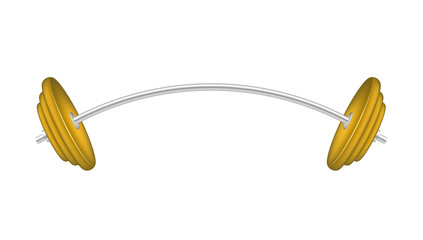 Barbell in silver and orange design