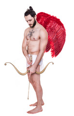 Obraz na płótnie Canvas Sexy adult Cupid. Valentine, Archangel