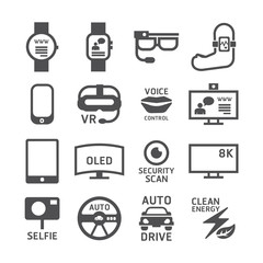 Icons set technology vector design.