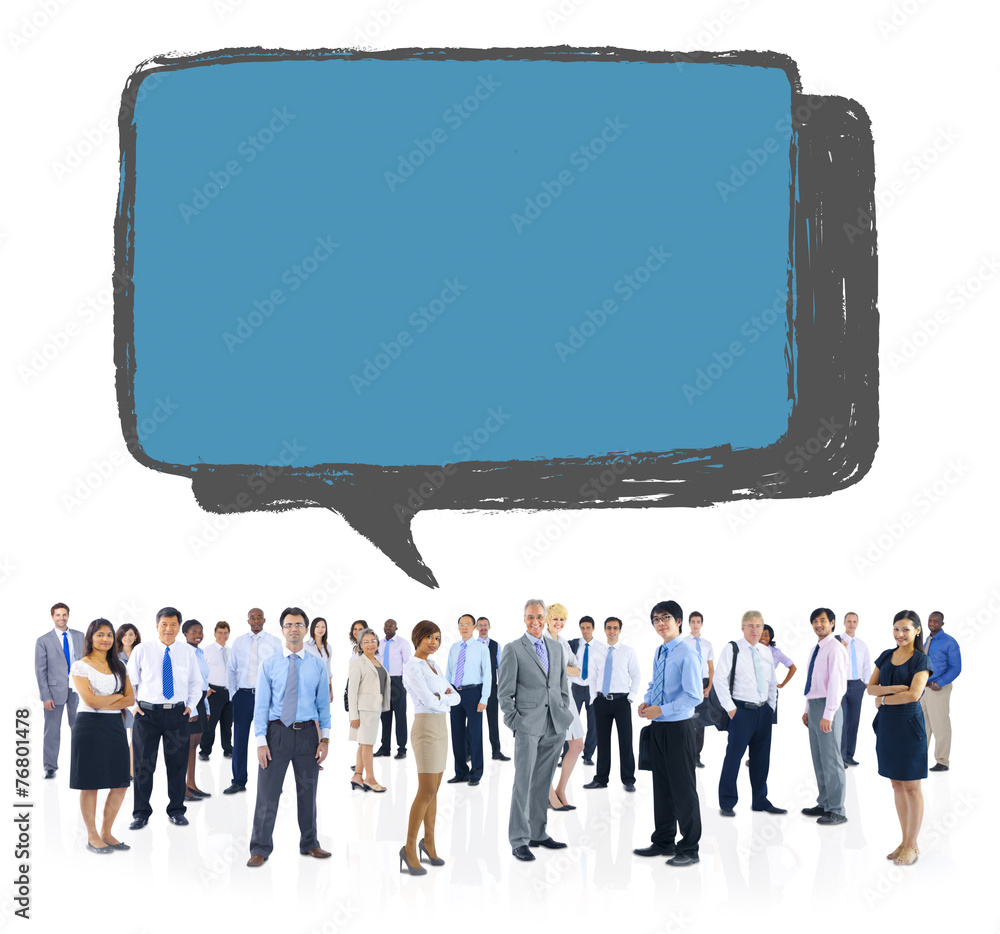 Poster social networking communication technology speech bubble concept