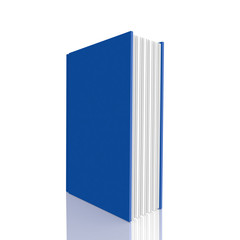Blue  book on white background