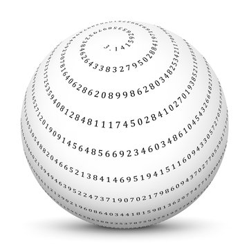 Mathematik, Kugel, Pi, Kreiszahl, Mathe, Spirale, 3.14159, Ball