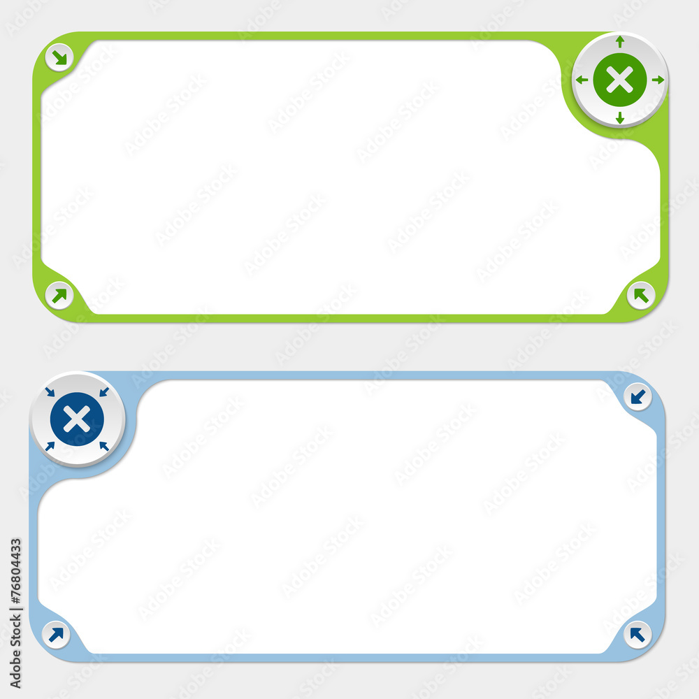Poster two vector frames and arrows and multiplication symbol