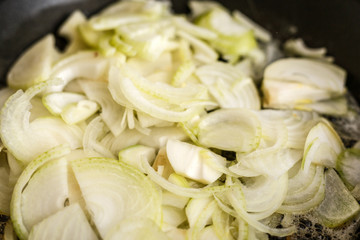 fried onions in pan