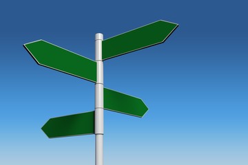 Composite image of green signpost