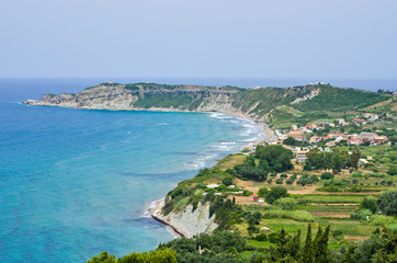 Fototapeta na wymiar Typical bay with little town Arillas - Corfu, Greece