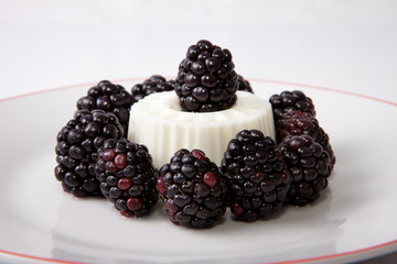 Cottage cheese with blackberries