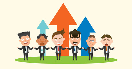 Business corporation teamwork concept flat character