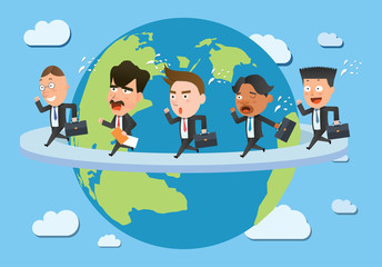 Business corporation global business concept flat character