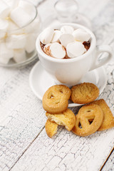Bisquits on wooden background