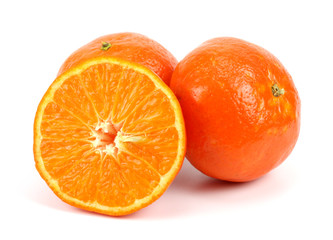 Orange mandarin or tangerine fruit isolated on white background