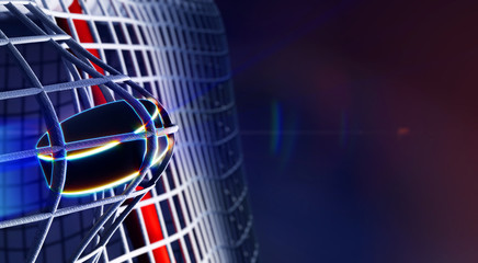 puck in net of ice hockey goal