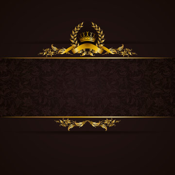 Elegant golden frame banner