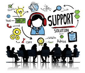 Support Solution Advice Help Care Satisfaction Quality Concept