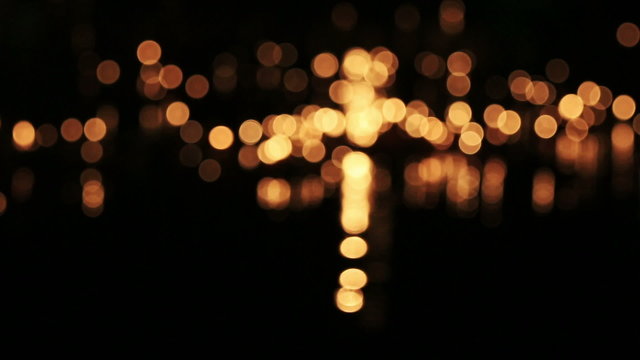 De focused, bokeh or blur candle lighting abstract Background.
