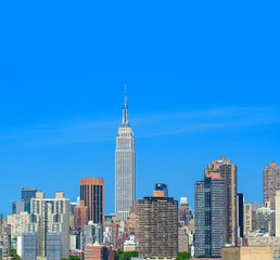 Midtown Manhattan skyline, New York City in summer season