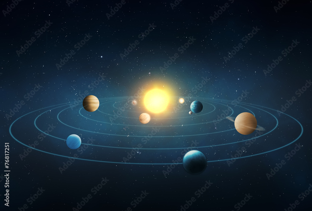 Wall mural solar system