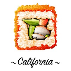 Maki-zushi California sushi roll