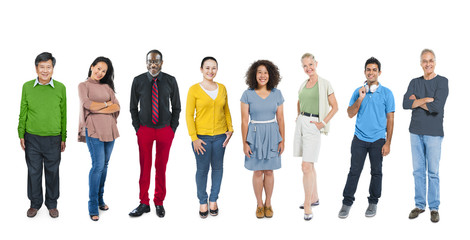 Obraz premium Casual Group Diverse People Social Variation Row Concept