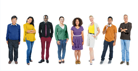 Obraz premium Casual Group Diverse People Social Variation Row Concept