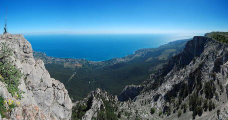 Fototapeta premium Panorama with Ah-Petri. Crimea