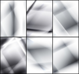 Set of grey and white light backgrounds