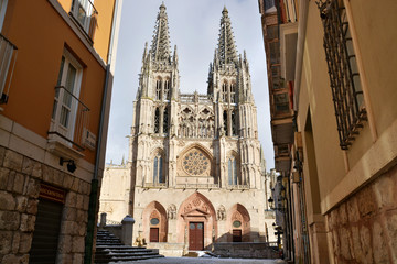 Fototapeta na wymiar catedral de burgos en invierno