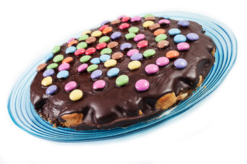 Obraz na płótnie Canvas chocolate cake with smarties
