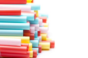 colorful Straw on White background