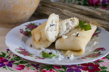 pancakes with basmati rice, wild rice and chicken