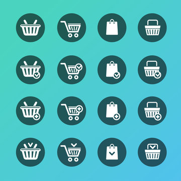 Vector Set of shopping cart icons