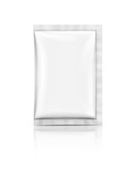 blank foil sachet isolated on white background