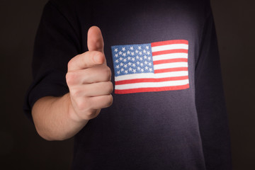 man's hand pointing at you with american flag