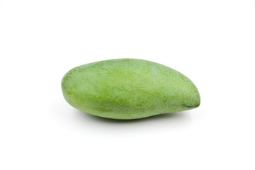 Green mango isolated on a white background