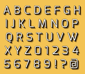 Graphic 3d font with shadow