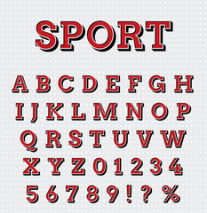 Sport style letters set