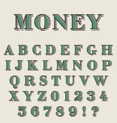 Graphic retro alphabet