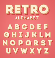 Colorful retro 3d characters set