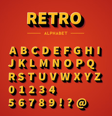 Retro 3d alphabet with shadow