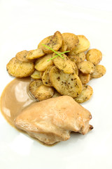 escalope de volaille et pommes de terre salardaise