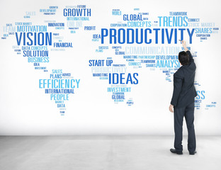 Fototapeta na wymiar Productivity Mission Strategy Business World Vision Concept