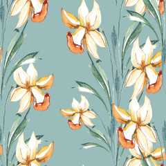 Narcissus seamless pattern