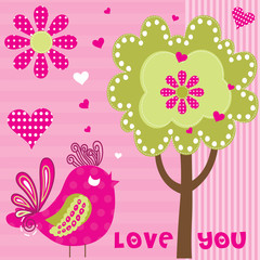 beautiful bird card vector illustration