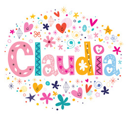 Fototapeta na wymiar Claudia name design