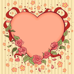 Heart Valentines day retro background
