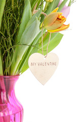 Tulips in vase for Valentine