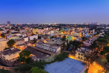 Stoff pro Meter Bangalore City skyline, India © Noppasinw