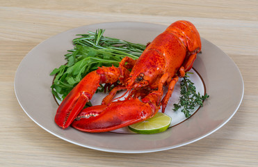 Red boiled lobster