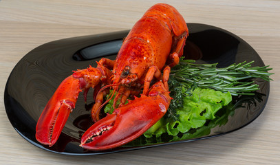 Red boiled lobster